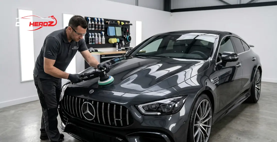 car detailing process by professional